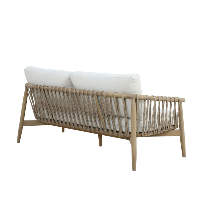 Set mobilier living 1+2+1 natural alb Corda cu lemn și frânghie [10]