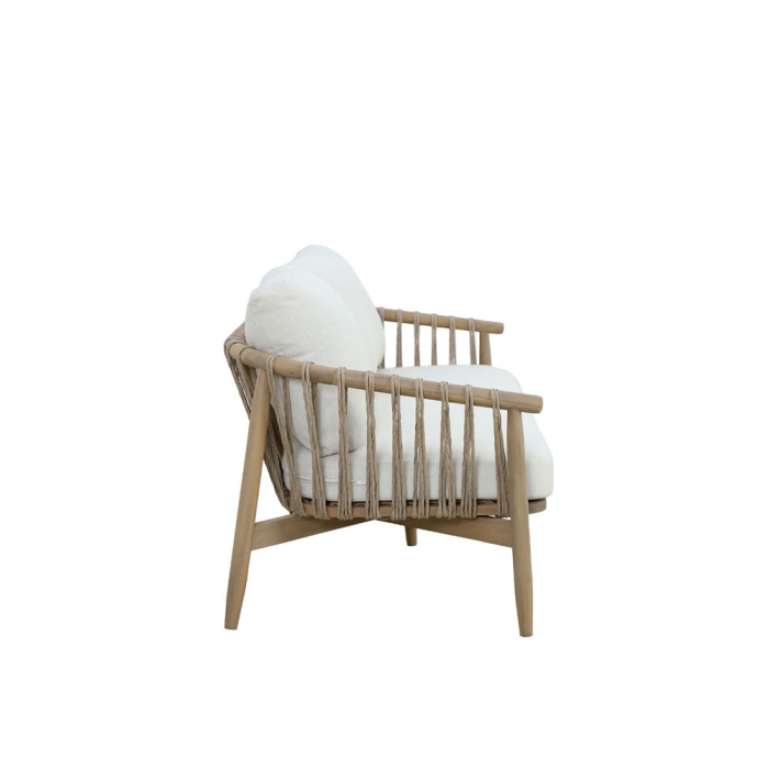 Set mobilier living 1+2+1 natural alb Corda cu lemn și frânghie [9]