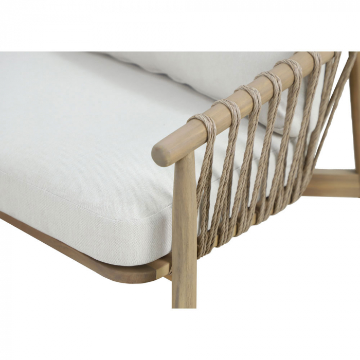 Set mobilier living 1+2+1 natural alb Corda cu lemn și frânghie [14]