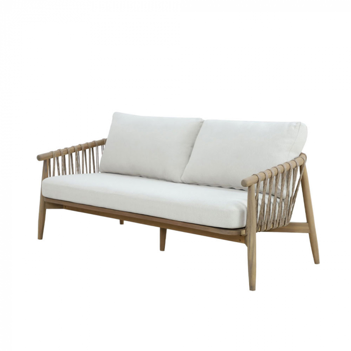 Set mobilier living 1+2+1 natural alb Corda cu lemn și frânghie [12]