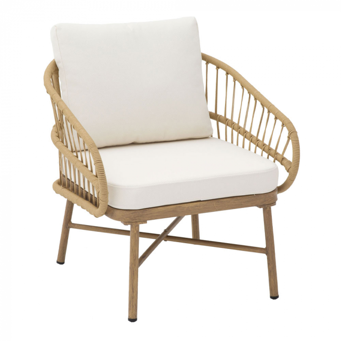 Set mobilier living 1+2+1 natural Cave cu rattan și aluminiu [10]