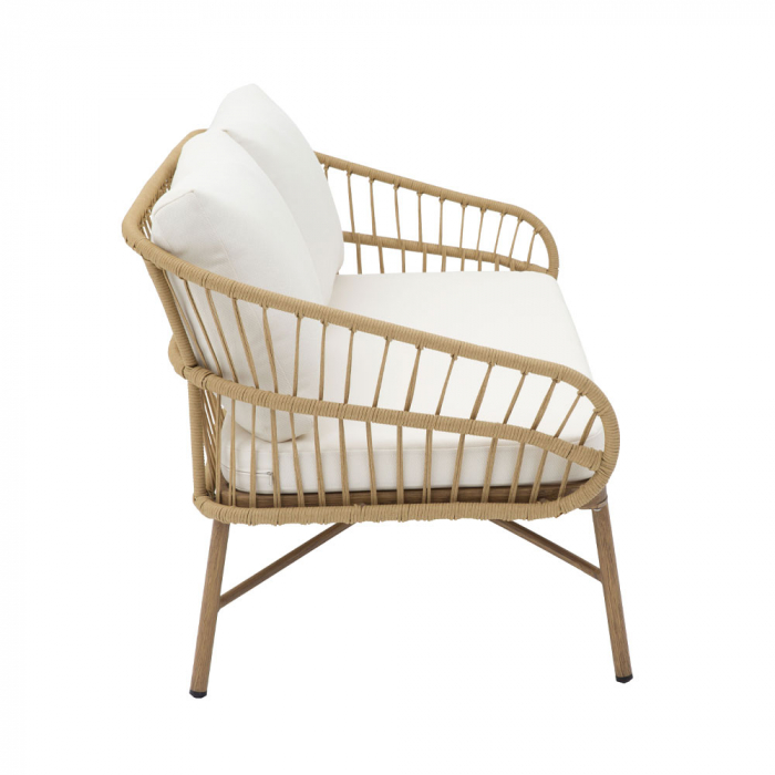 Set mobilier living 1+2+1 natural Cave cu rattan și aluminiu [7]