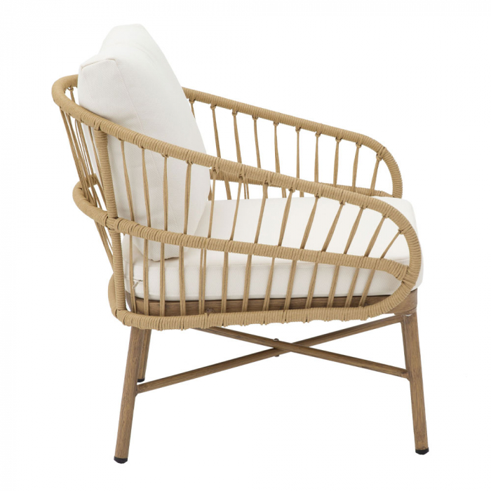 Set mobilier living 1+2+1 natural Cave cu rattan și aluminiu [13]