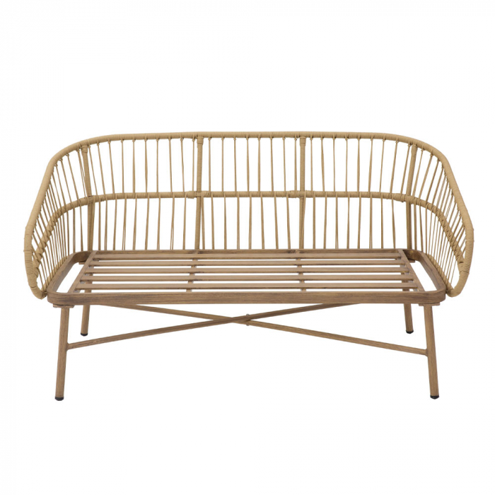 Set mobilier living 1+2+1 natural Cave cu rattan și aluminiu [6]