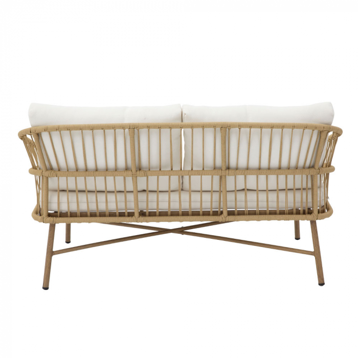 Set mobilier living 1+2+1 natural Cave cu rattan și aluminiu [8]