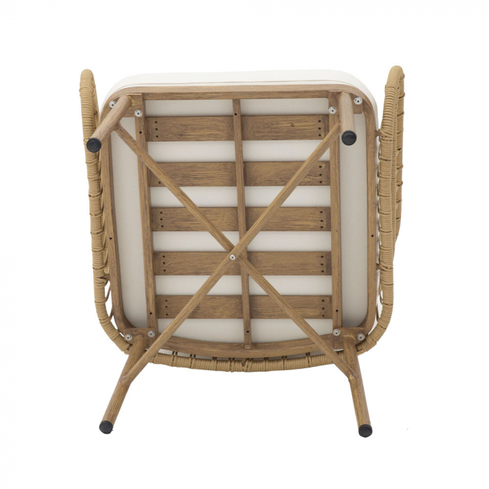 Set mobilier living 1+2+1 natural Cave cu rattan și aluminiu [15]