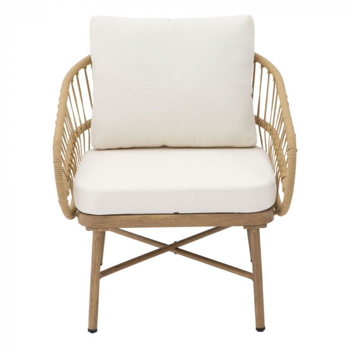 Set mobilier living 1+2+1 natural Cave cu rattan și aluminiu [11]