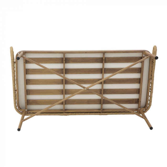 Set mobilier living 1+2+1 natural Cave cu rattan și aluminiu [9]