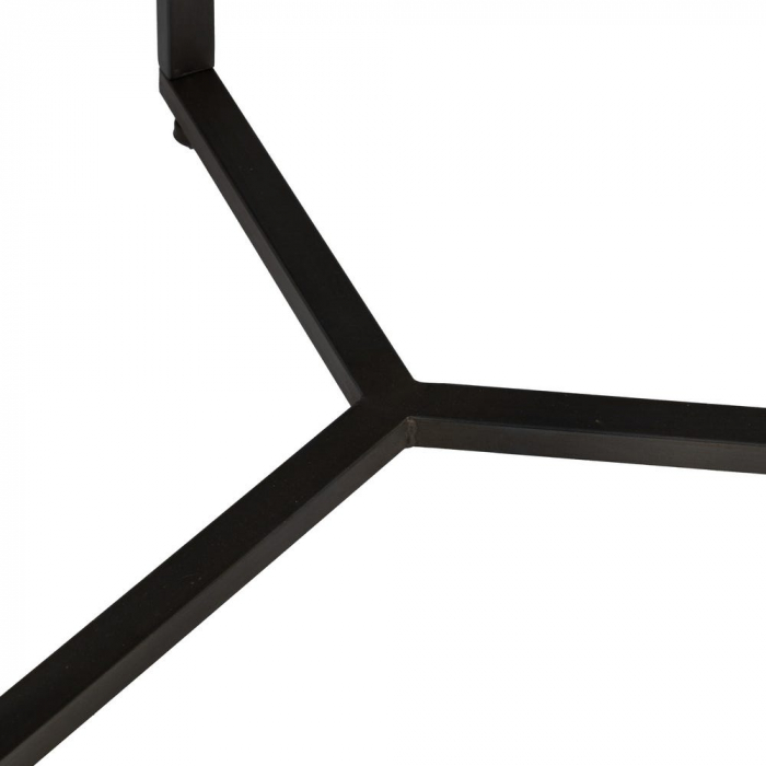 Set masute rotunde lemn brad sticla si metal, stil nordic industrial [6]