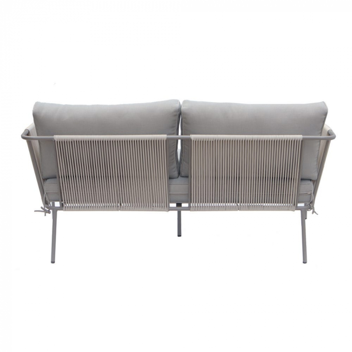 Set mobilier VIENNA bej-gri cu frânghie textilă și perne exterior [9]