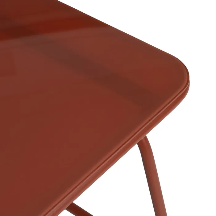 Set mobilier de grădină cu structură cărămizie din oțel, blat de sticlă și perne bej din olefină pentru terasă și exterior [6]