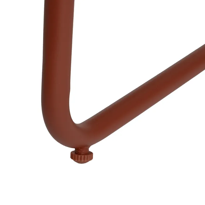 Set mobilier de grădină cu structură cărămizie din oțel, blat de sticlă și perne bej din olefină pentru terasă și exterior [15]
