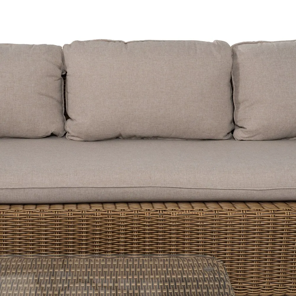 Set mobilier de grădină din ratan sintetic și aluminiu cu perne bej pentru terasă și exterior [3]
