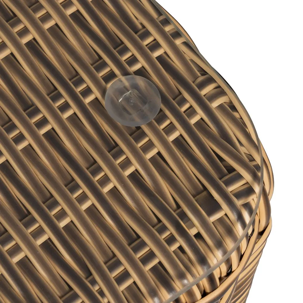 Set mobilier de grădină din ratan sintetic și aluminiu cu perne bej pentru terasă și exterior [6]
