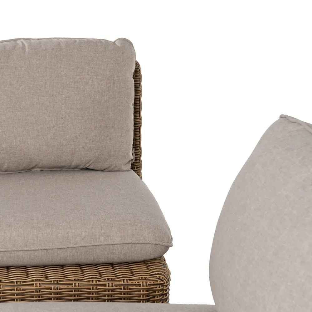 Set mobilier de grădină din ratan sintetic și aluminiu cu perne bej pentru terasă și exterior [9]