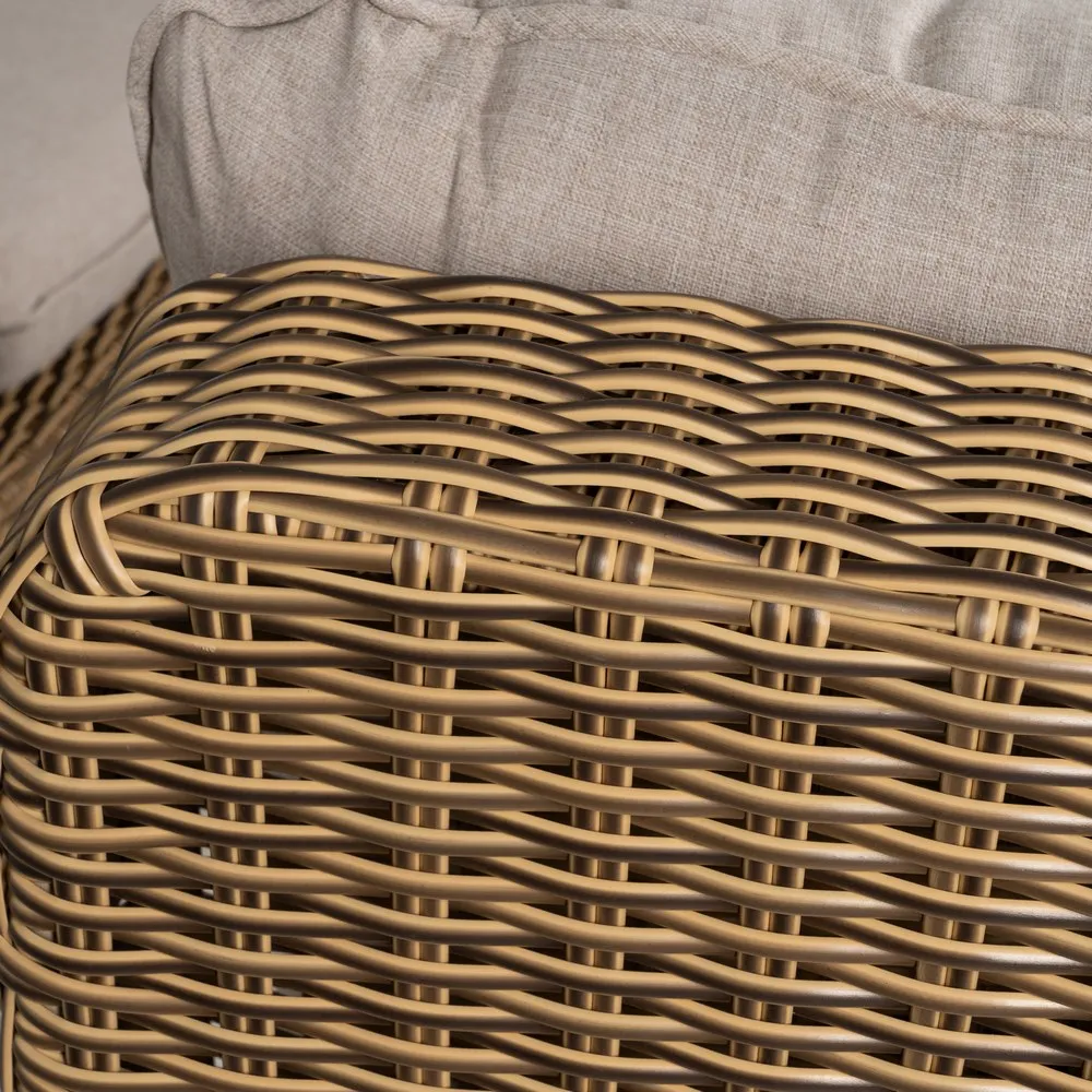 Set mobilier de grădină din ratan sintetic și aluminiu cu perne bej pentru terasă și exterior [11]