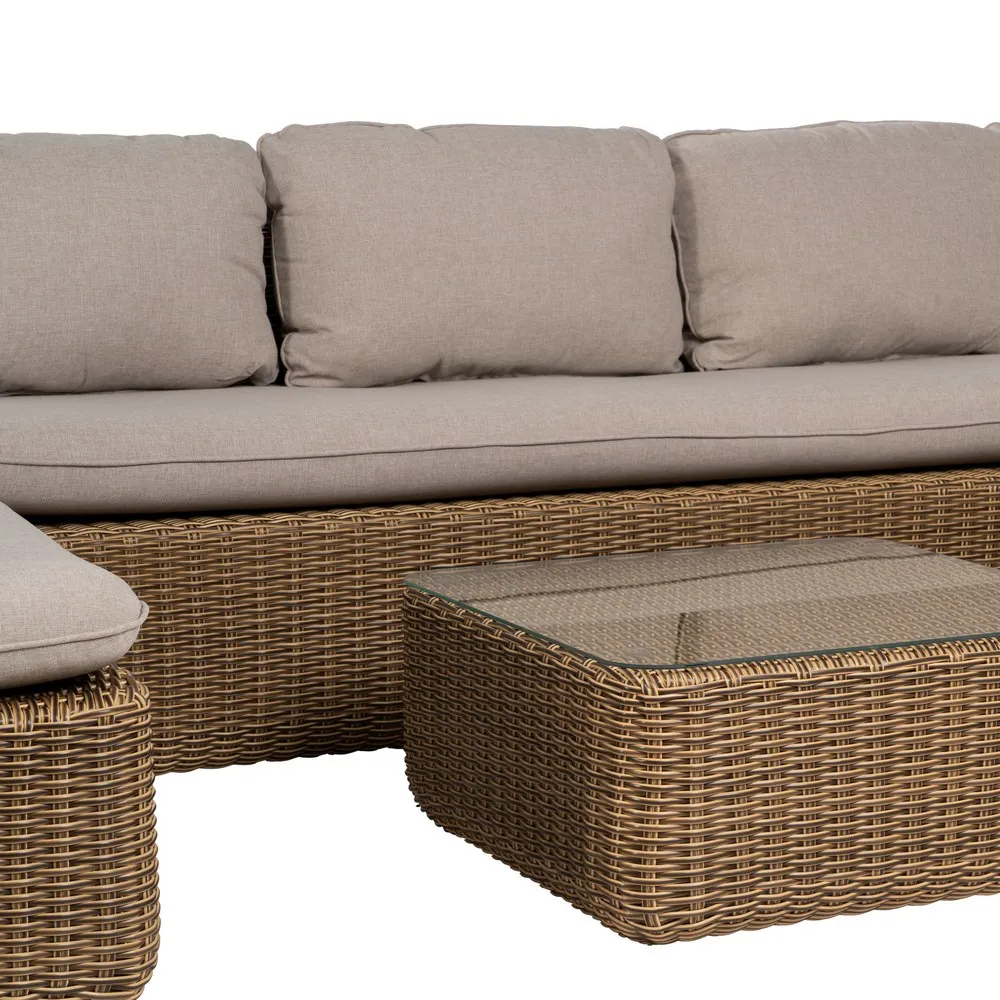 Set mobilier de grădină din ratan sintetic și aluminiu cu perne bej pentru terasă și exterior [10]