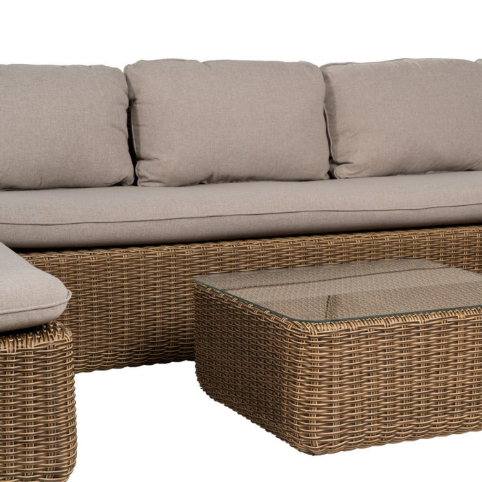 Set mobilier de grădină din ratan sintetic și aluminiu cu perne bej pentru terasă și exterior [11]