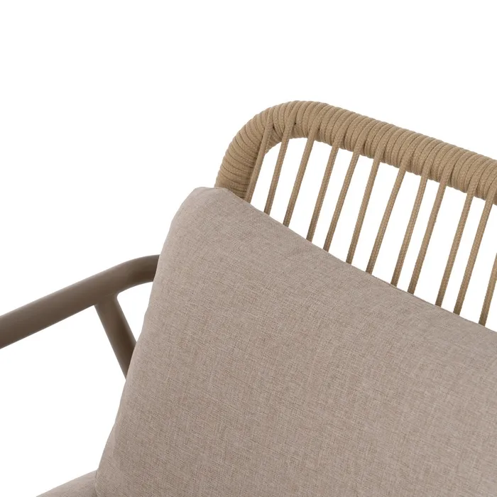 Set mobilier de grădină din aluminiu și olefină cu perne bej și masă dreptunghiulară pentru exterior și terasă [8]
