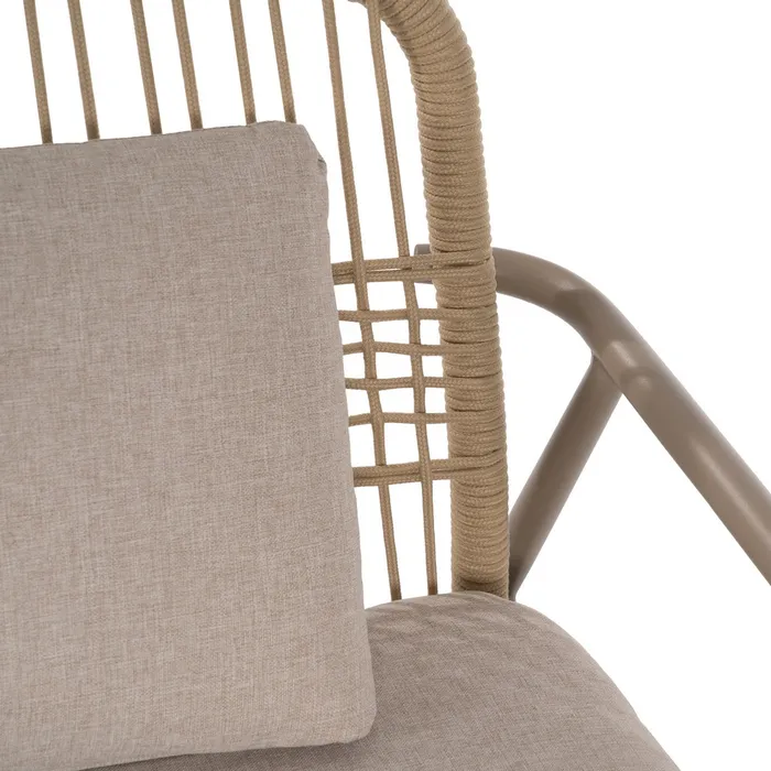 Set mobilier de grădină din aluminiu și olefină cu perne bej și masă dreptunghiulară pentru exterior și terasă [11]