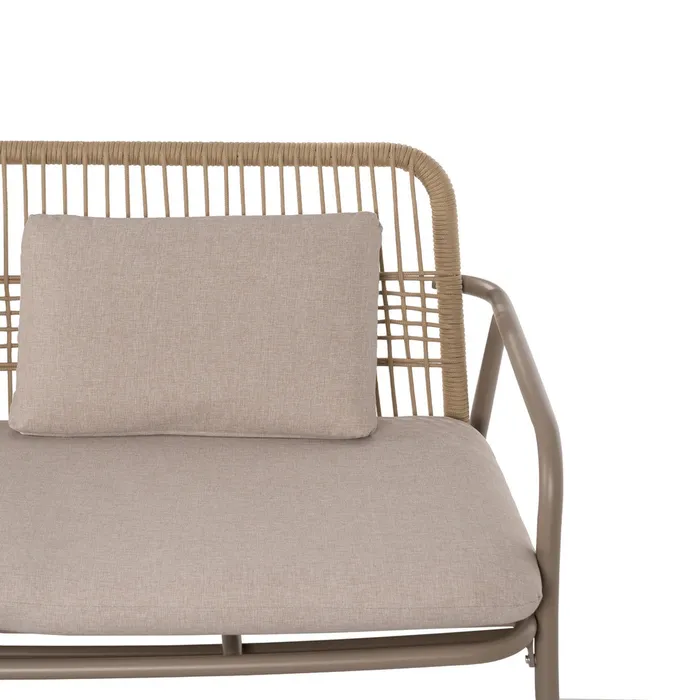 Set mobilier de grădină din aluminiu și olefină cu perne bej și masă dreptunghiulară pentru exterior și terasă [7]