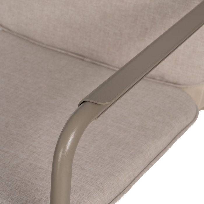 Set mobilier exterior cu structură din oțel, blat de sticlă și perne bej din olefină pentru grădină, terasă sau lounge outdoor [10]