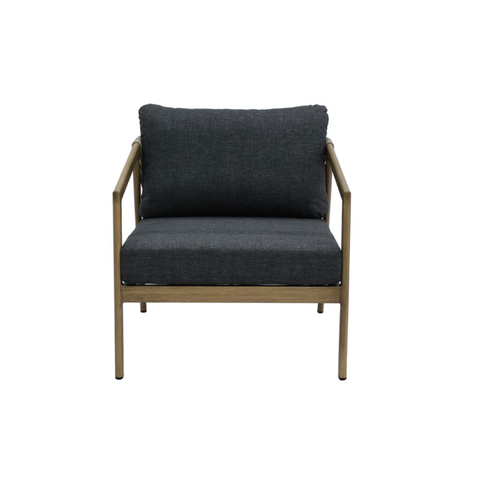 Set mobilier grădină din aluminiu natural cu perne gri MADERA [13]