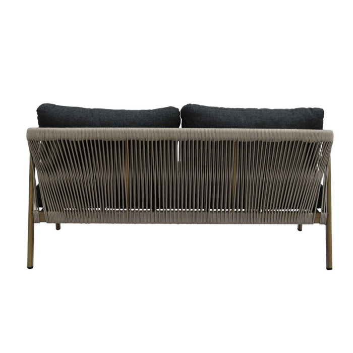 Set mobilier grădină din aluminiu natural cu perne gri MADERA [11]