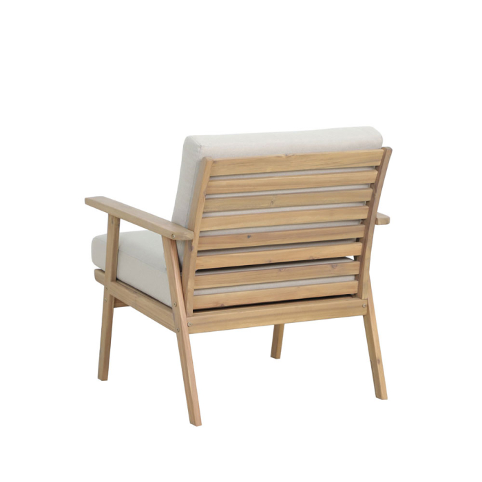 Set mobilier grădină din lemn de acacia natural cu perne bej deschis ETOILE [16]