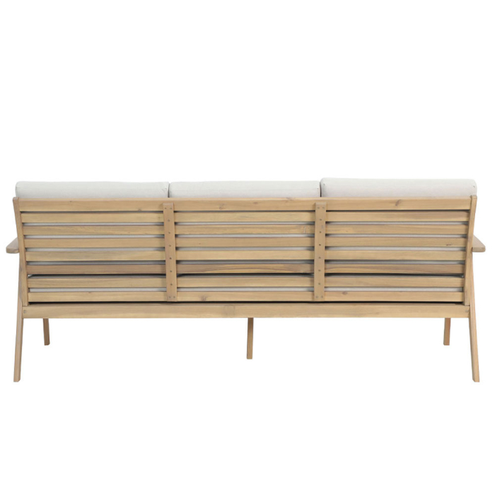 Set mobilier grădină din lemn de acacia natural cu perne bej deschis ETOILE [9]