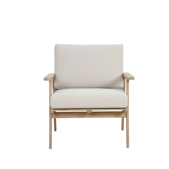 Set mobilier grădină din lemn de acacia natural cu perne bej deschis ETOILE [12]