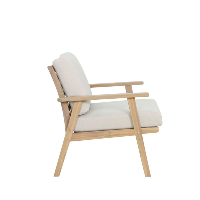Set mobilier grădină din lemn de acacia natural cu perne bej deschis ETOILE [13]