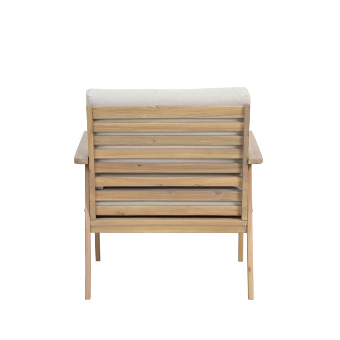 Set mobilier grădină din lemn de acacia natural cu perne bej deschis ETOILE [15]