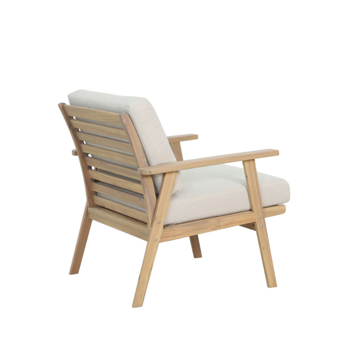 Set mobilier grădină din lemn de acacia natural cu perne bej deschis ETOILE [14]