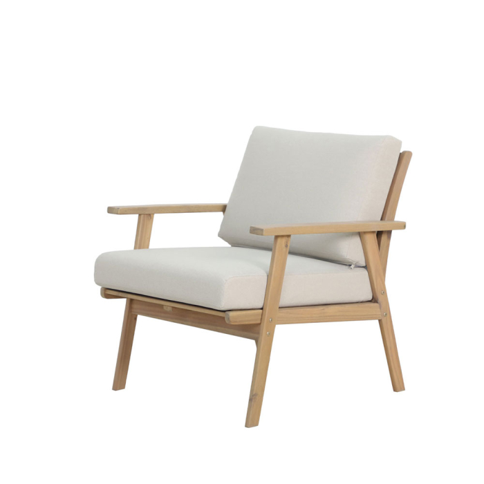 Set mobilier grădină din lemn de acacia natural cu perne bej deschis ETOILE [17]