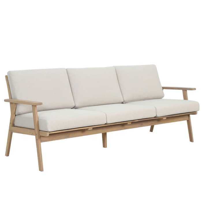 Set mobilier grădină din lemn de acacia natural cu perne bej deschis ETOILE [6]