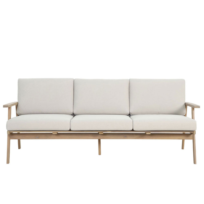 Set mobilier grădină din lemn de acacia natural cu perne bej deschis ETOILE [7]