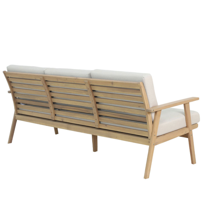 Set mobilier grădină din lemn de acacia natural cu perne bej deschis ETOILE [8]