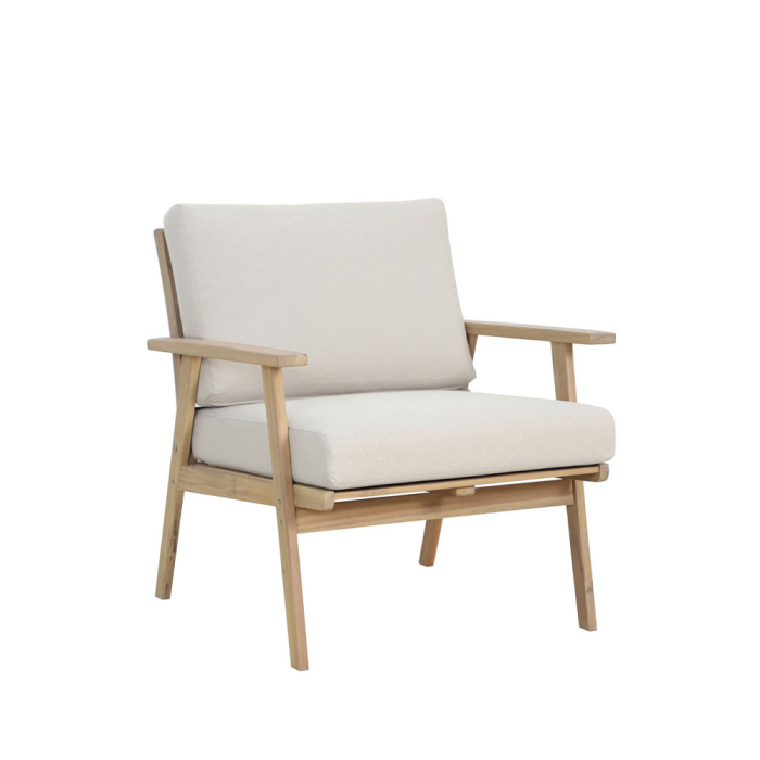 Set mobilier grădină din lemn de acacia natural cu perne bej deschis ETOILE [11]