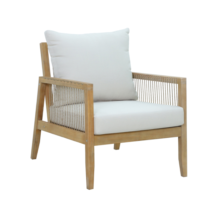 Set mobilier grădină din lemn de acacia natural cu perne bej JAPONISM [3]