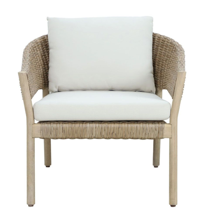 Set mobilier grădină din lemn de eucalipt și ratan natural cu perne bej SUMATRA [12]