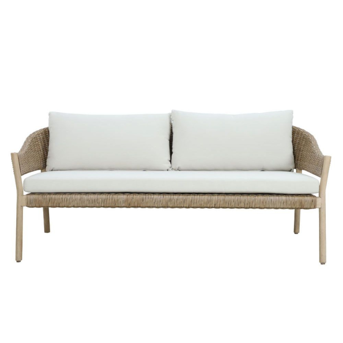 Set mobilier grădină din lemn de eucalipt și ratan natural cu perne bej SUMATRA [4]