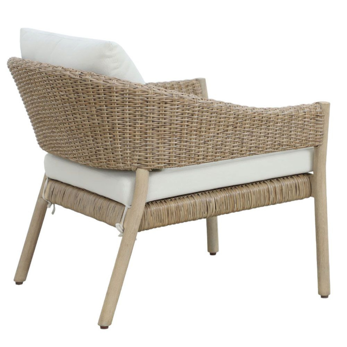 Set mobilier grădină din lemn de eucalipt și ratan natural cu perne bej SUMATRA [15]