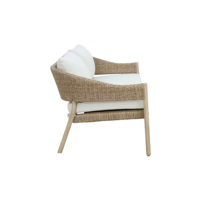 Set mobilier grădină din lemn de eucalipt și ratan natural cu perne bej SUMATRA [6]