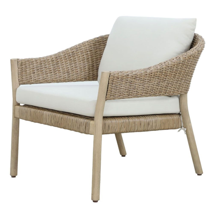 Set mobilier grădină din lemn de eucalipt și ratan natural cu perne bej SUMATRA [17]