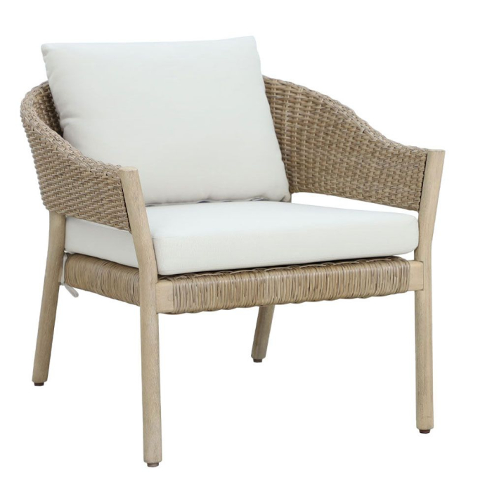 Set mobilier grădină din lemn de eucalipt și ratan natural cu perne bej SUMATRA [11]