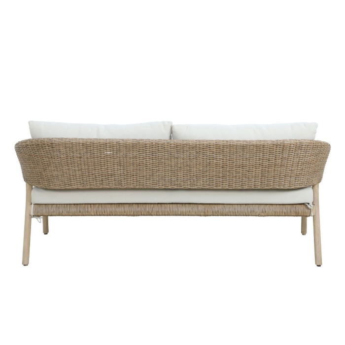 Set mobilier grădină din lemn de eucalipt și ratan natural cu perne bej SUMATRA [9]