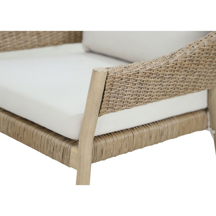 Set mobilier grădină din lemn de eucalipt și ratan natural cu perne bej SUMATRA [18]