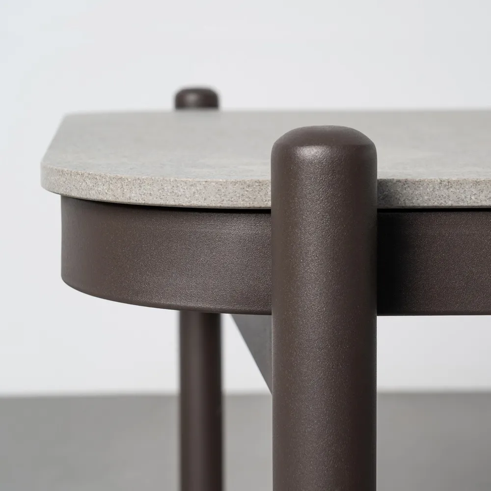 Set mobilier grădină exterior HoReCa din oțel antracit cu canapea, fotolii și masă cu blat din piatră [14]