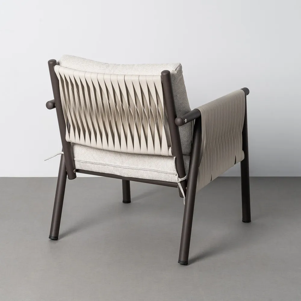 Set mobilier grădină exterior HoReCa din oțel antracit cu canapea, fotolii și masă cu blat din piatră [7]